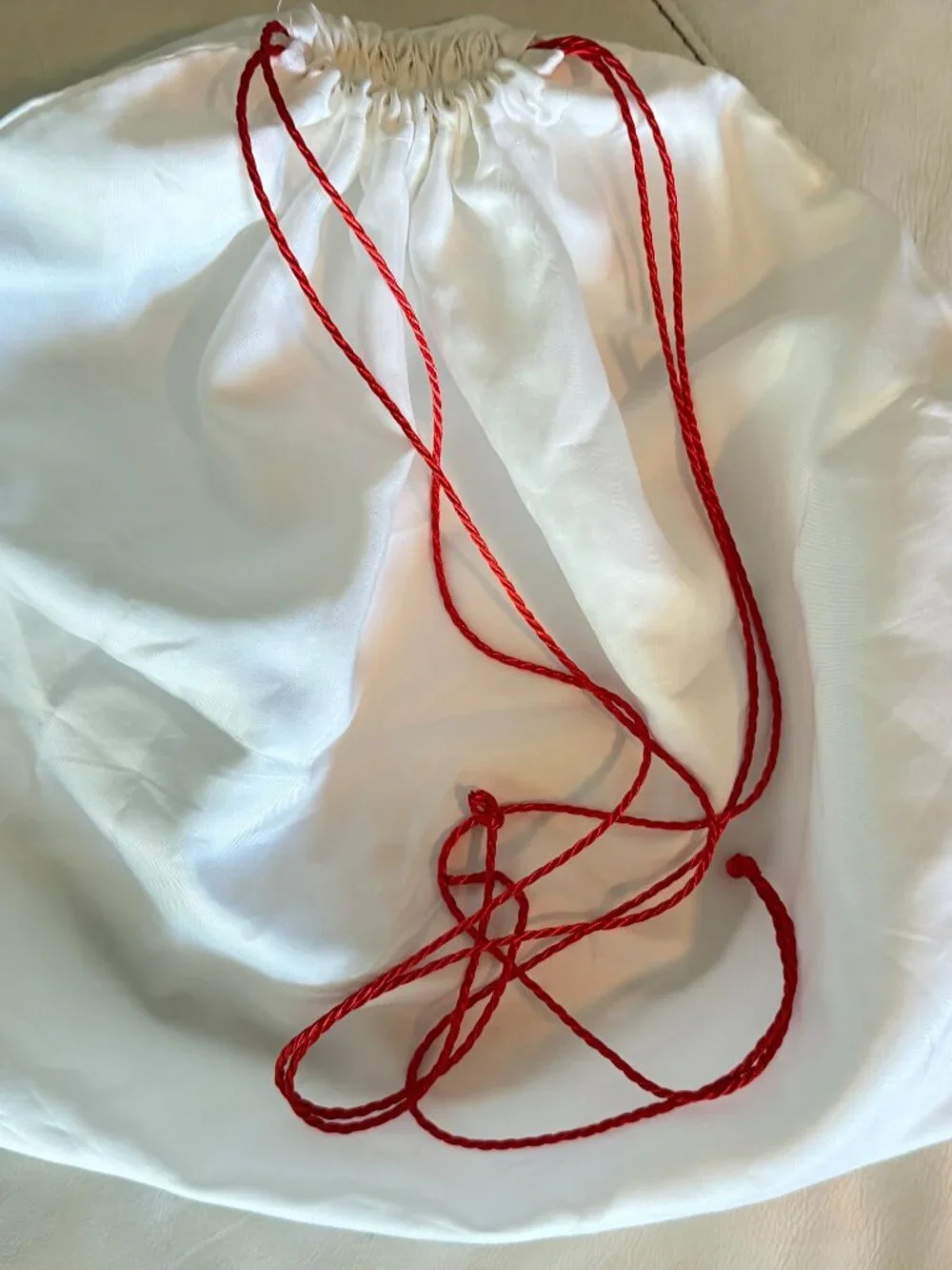 COACH Large Vintage White Dust Bag Red Horse Carriage Drawstring 19.5